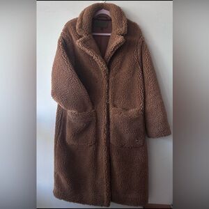 FREED Ruby Teddy Coat made in Canada in caramel